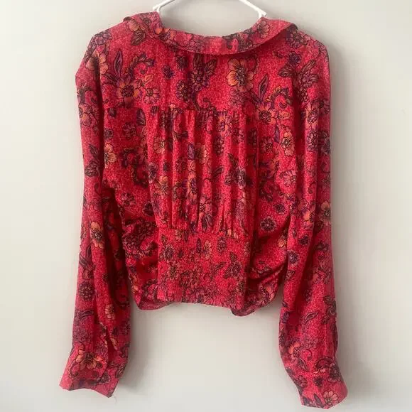 Free People I Got You Printed Top Sz L - Picture 6 of 9